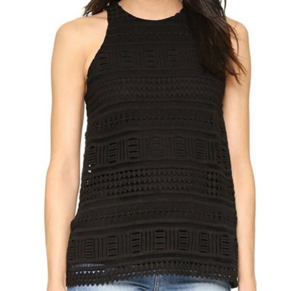 Vince Black Textured Tank Top